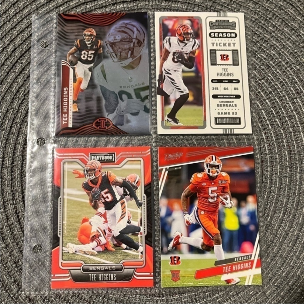 🏈 Tee Higgins NFL Football Card Collection, Set of 4